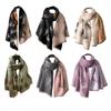 Large Warm Shawl Wrap Leaf Print Tassels Winter Accessory Casual Crop Tassels Thick Oversized Shawl for Ladies