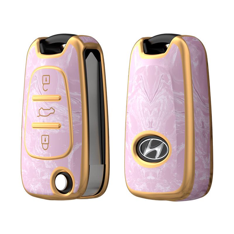 Стильный ТПУ чехол для ключа автомобиля для Sonata, ix35, Elantra - Полная складная защита