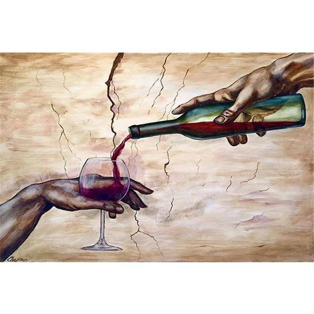 Интерьерные картины, винтажные настенные художественные принты, постеры для домашнего дизайна, картины с вином для гостиной, абстрактный домашний декор без рамки