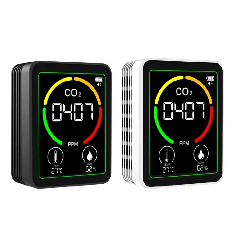 Перезаряжаемый монитор качества воздуха с обнаружением CO2 и TVOC, система немедленной сигнализации, ABS, для дома, офиса, школы