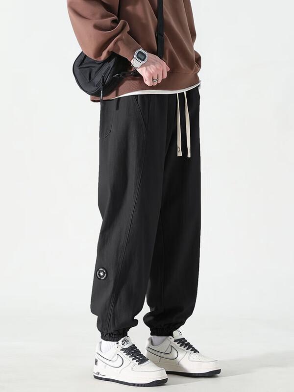 Dingfengbaoluo Мужские брюки-джоггеры в японском стиле, свободного кроя, рабочая одежда