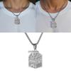 Unique Milk Box Necklace Pendant Necklace Charm Necklace Titanium Steel Texture Neck Jewelry for Expressing Love