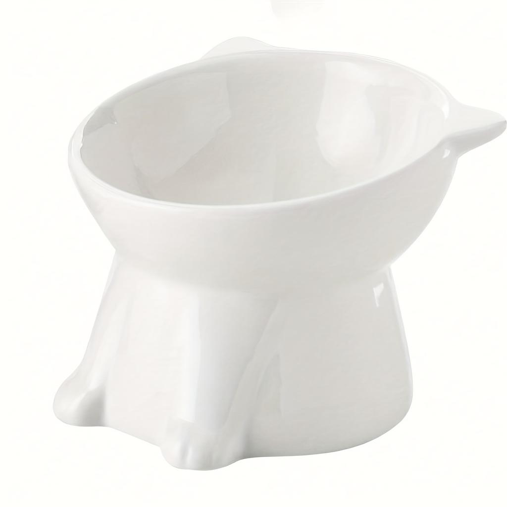 Cat Bowl, Anti Vomiting 15 Degree Tilted Cat Tray, Stable Base, Not Easy To Overturn, Pet Drinking or Food Feeding Station