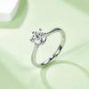 Straight Shank New 6-Prong S925 Sterling Silver Rhodium Plated 1CT D Color Moissanite Classic Engagement Ladies Ring GRA