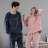 Autumn Winter Pijamas Suit Thickened Coral Fleece Sleepwear Flannel Couple Pajamas Set Trouser Loose Warm Home Wear Loungewear