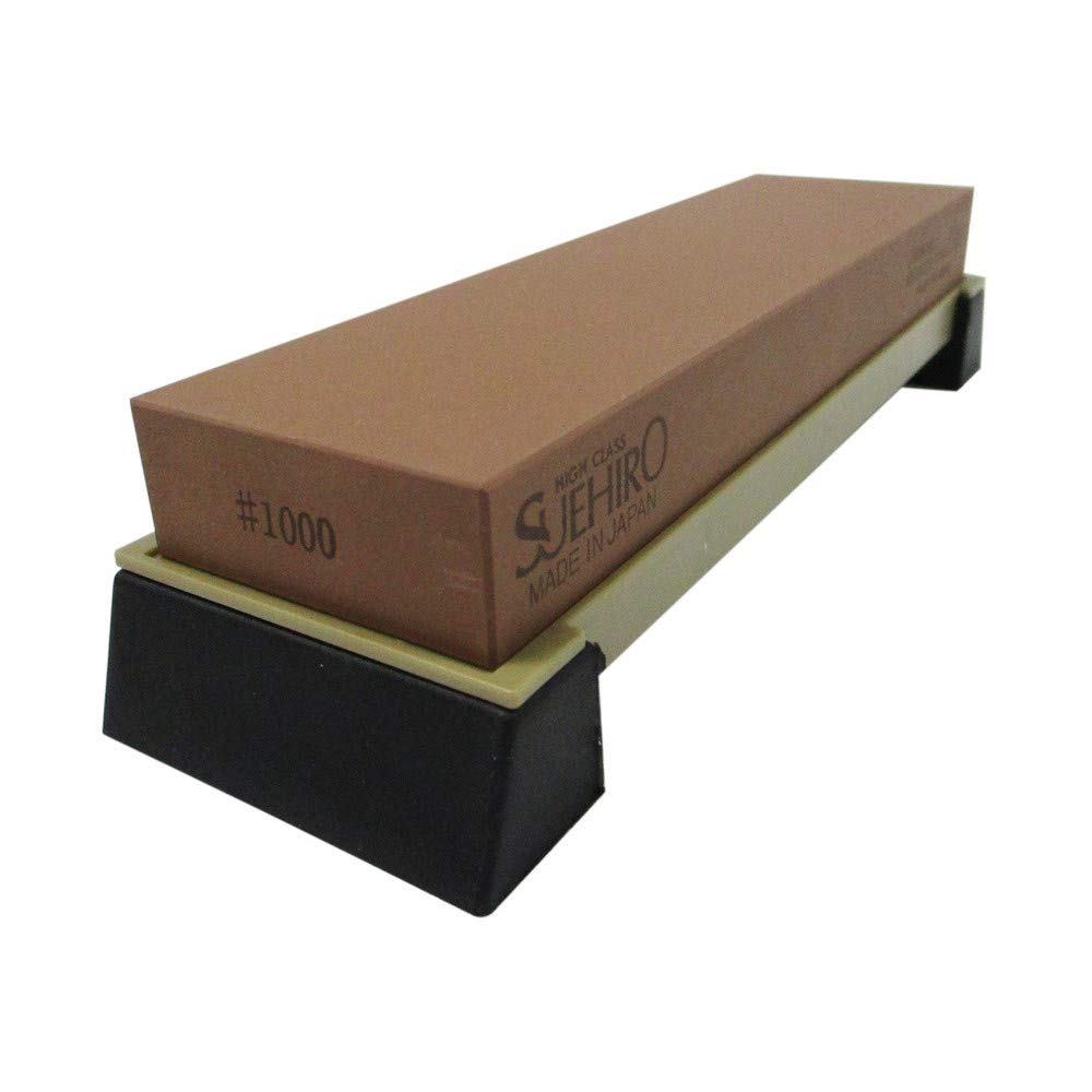 Suehiro SUEHIRO Medium Whetstone with Stand, Stainless Steel/Steel Dual-Use, WA#1000, No. 1004-RS