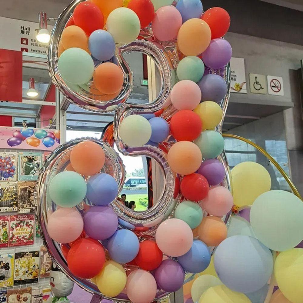 3D Silver Number Balloon Stand 0-9 Number Balloon Filling Frame Digital Balloon Frame Kids Party