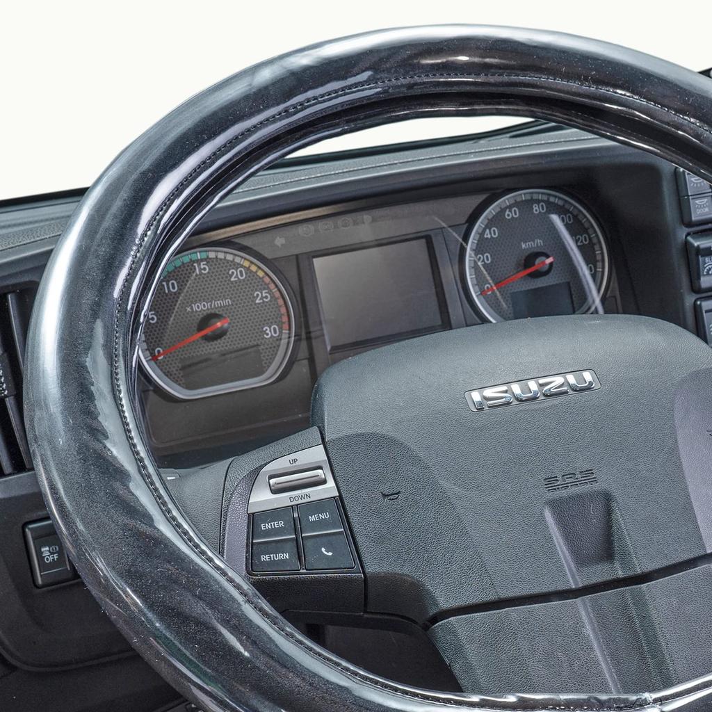 Miyabi Truck Truck Truck Kinkazan Extra Thick Steering Wheel Cosmos L (MIYABI) Supplies, Parts, Interior, Cover, Black, (41.5-42.5cm) HC-CO-LBK