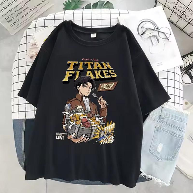 T-shirt Women Men Attack on Titan T Shirt Kawaii Cartoon Titans Attack Graphic Tees Demale Harajuku Summer Tops Japanese Anime