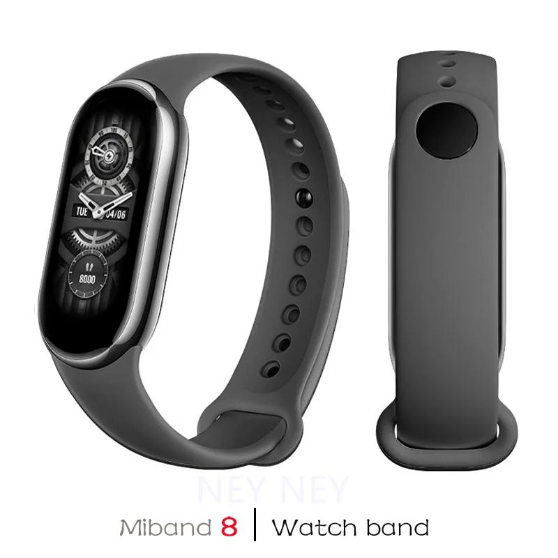 Спортивный ремешок для Xiaomi Mi band 8-9 NFC, сменный ремешок miband8, силиконовый браслет, умный браслет 8, водонепроницаемые ремешки для часов, аксессуары