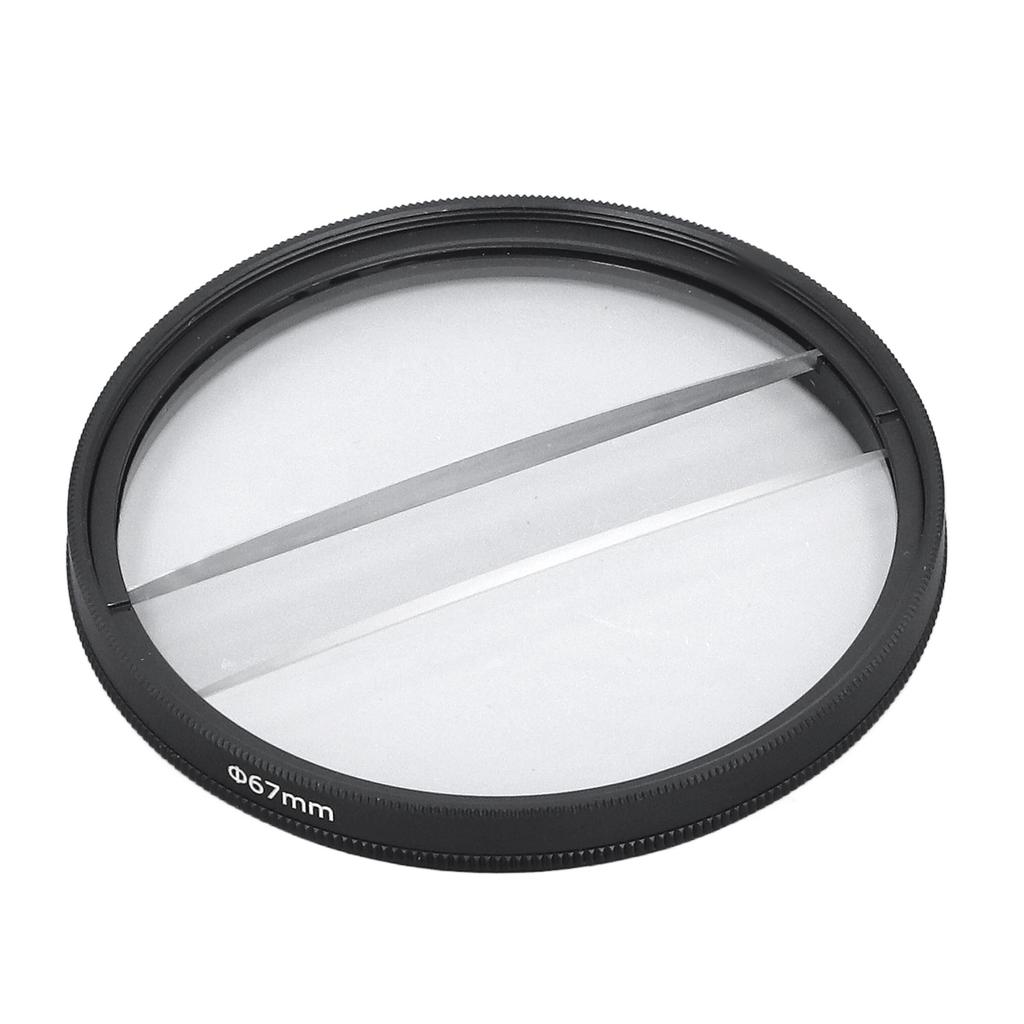 62mm Double Split Diopter Filter Glass Double Half Moon Blur Special Effects Filter for Mirrorless Camera SLR Camera