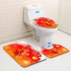Christmas Bathroom Floor Mat Toilet Three-Piece Set