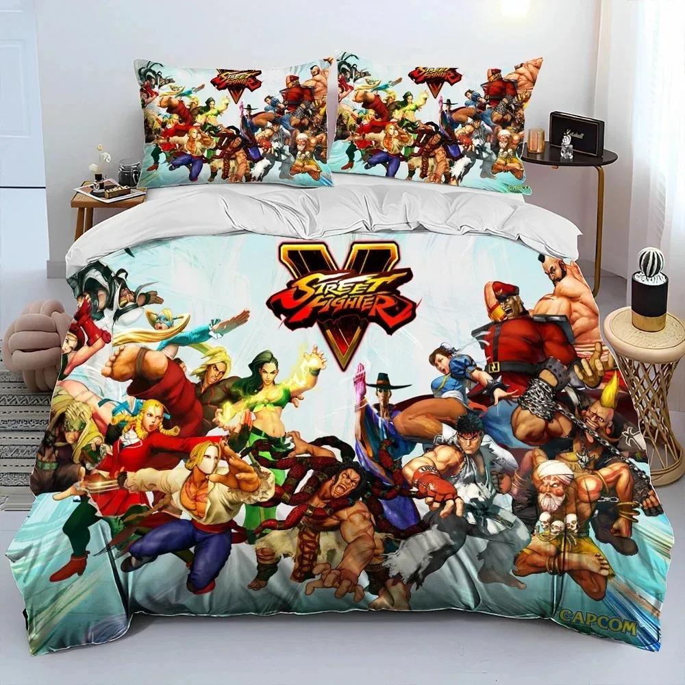 Street Fighter Ретро Игрок Постельное Белье Односпальное Двуспальное Полное Queen King Размер Полиэстер Пододеяльник Одеяло Покрывало Комплект