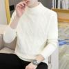 Осень и Зима Новая Мужская Одежда Студенческий Утолщенный Вязаный Свитер Пуловер с Полувысоким Воротником Корейская Версия с Косами