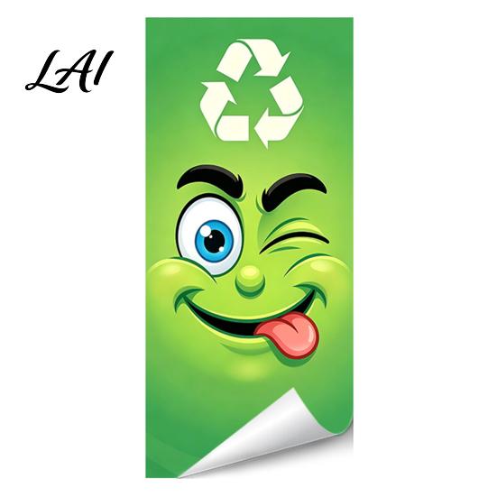 Holiday Trash Can Party Decorations Funny Cartoon Sticker Cute Big Eye Expression Decorative Removable PVC Stickers for Recycling Bins Adhesive