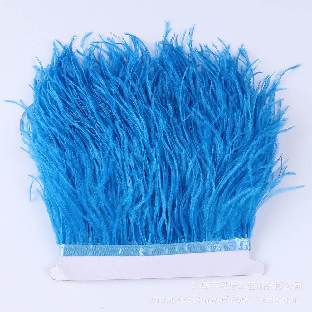 8-10 см Страусиная отделка Хаки Перьевая лента Бахрома для шитья Высокое качество Plumas Поделки Костюмы Украшение для вечеринки