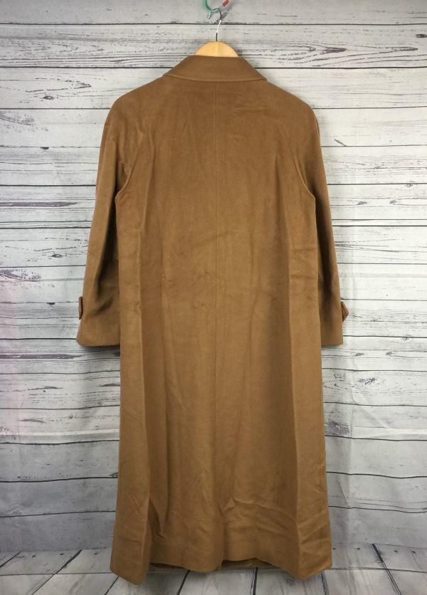 Japan Vintage Heaenh Cashmere Coat Outer 9 Women M Brown Single Concealed Button Cupra Lining(USED)