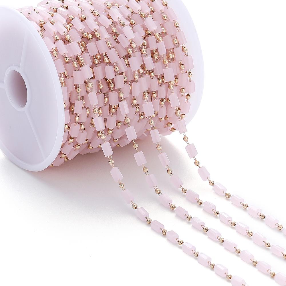 1Meter Bohemian Necklace Chain Cuboid Cube Beads Chains for DIY Necklace Bracelets Jewelry Making Accessories Handmade Chain