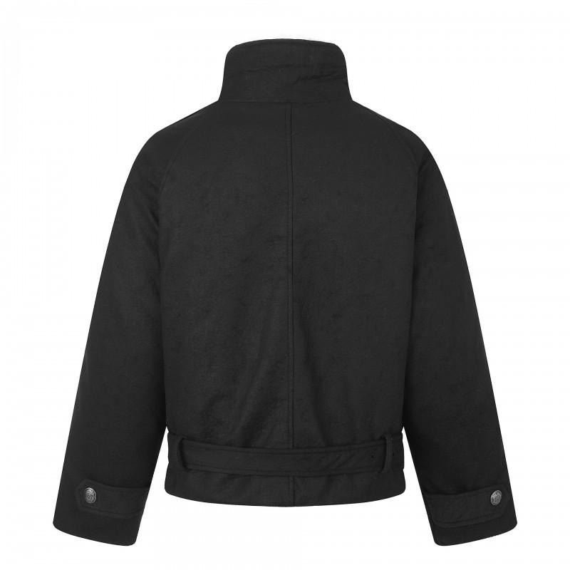 Unisex Oversized Warm Cotton Puffer Jacket With Stand Collar Retro Style Winter Coat Men Women