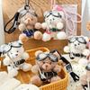 Sunglasses Plush Bear Pendant Brown Stuffed Toys Bag Pendant New Pilot Bear Doll Keychain Gifts