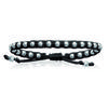 [I9121] - Ethnic Black Shambhala 'Marbles' Silver Bracelet - 4 Mm