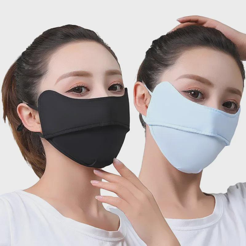 Унисекс УФ-блокирующая солнцезащитная маска Ice Silk на все лицо