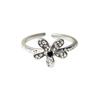 Lan Zhi: Korean Dongdaemun Women's Versatile Flower Ring - Open 925 Sterling Silver
