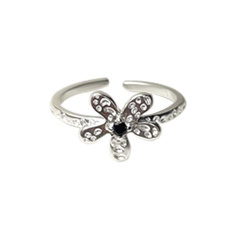 Lan Zhi: Korean Dongdaemun Women's Versatile Flower Ring - Open 925 Sterling Silver