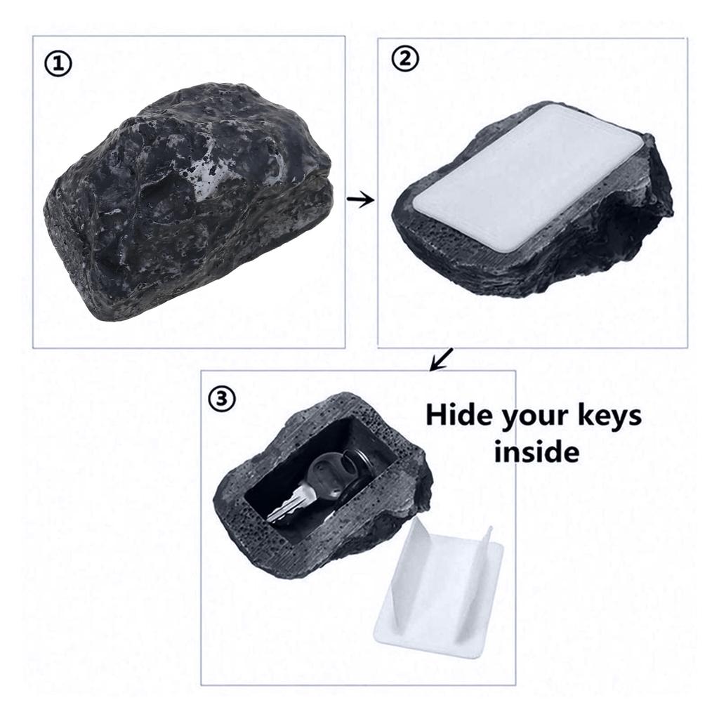 Key Hider Realistic Stone With Secret Compartment Safe Storage Key Holder Spare Key Lock Box For Outdoor Yard Garden