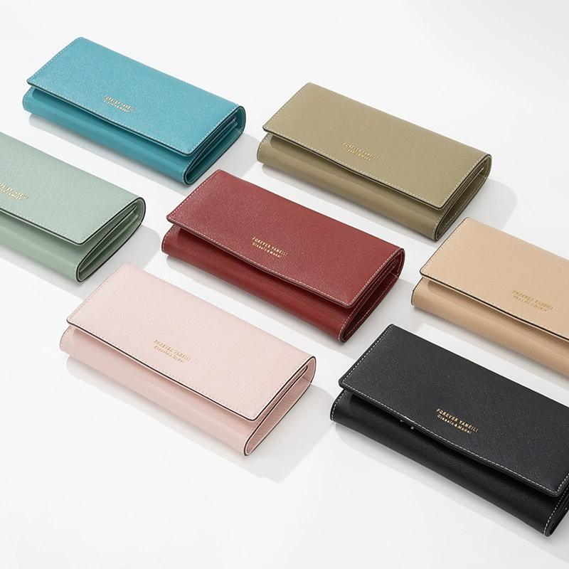 Женский длинный кошелек большой вместимости, женский кожаный, чистый, с защитой от RFID, держатель для кредитных карт, элегантный женский кошелек, кошелек для денег
