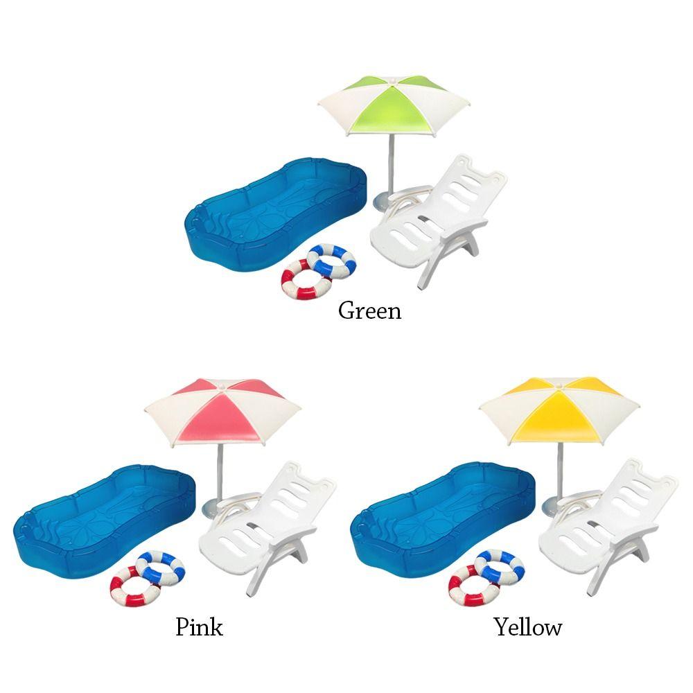Multicolor Doll Swimming Pool Plastic Doll House Accessories Creative Dollhouse Pool Scene  Toy