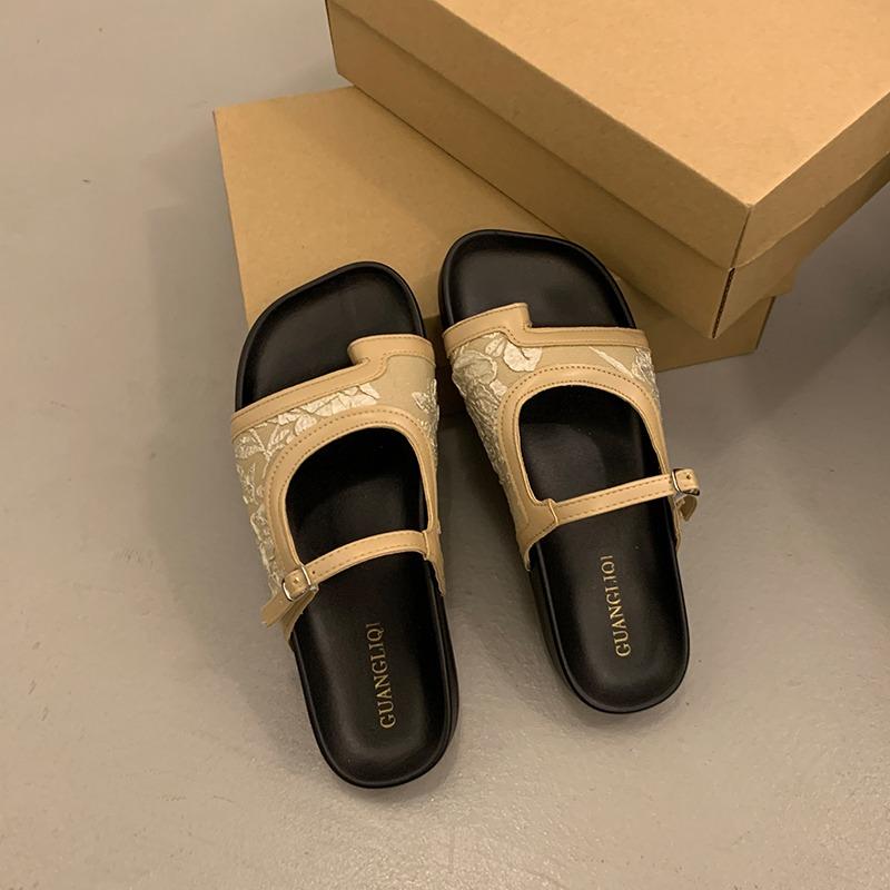 Новая мода, летняя пляжная обувь с ремешками, тапочки на квадратном каблуке, женские летние сандалии с милым бантом, шлепанцы