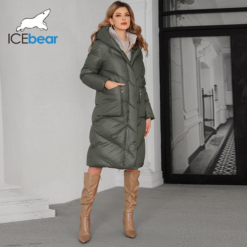 Женская теплая мягкая куртка-пуховик с большим карманом на молнии, женская утепленная куртка-парка