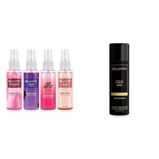 Bella Vita Роскошный спрей для тела Travel Size для женщин с Date Senorita Glam & Hot Mess освежающий цветочный фруктовый стойкий аромат