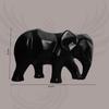 Ceramic Elephant Figurine, Faceted Geometric Home Décor, Black - 1 Piece