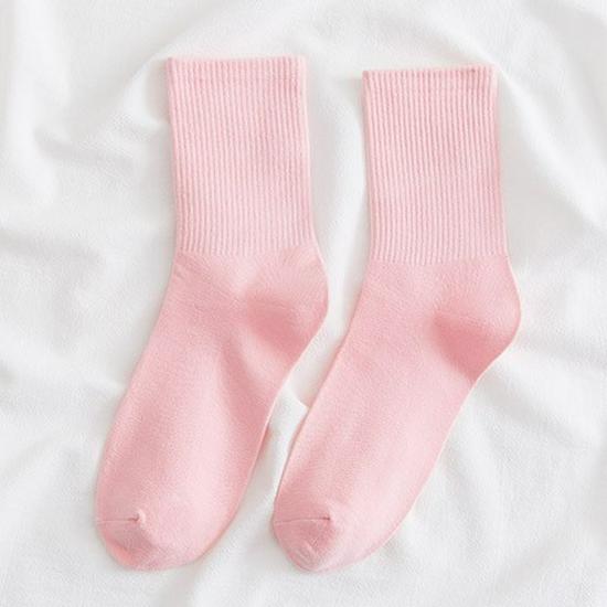 Women's Colorful Mid-Calf Cotton Socks - Korean-Style, Sweat-Absorbent, Odor-Resistant, Thin Slouch Socks for Spring and Autumn