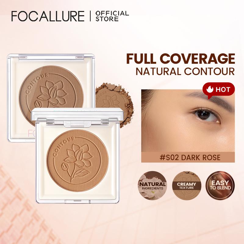 Focallure Натуральные матовые бронзеры для лица Палитра хайлайтеров Легко растушевывается Мягкая фиксирующая пудра для лица Пудра для контуринга лица Макияж Женская косметика