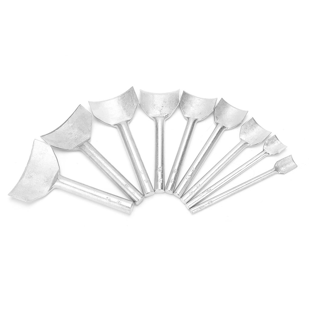 9Pcs Half Round Punch Steel Handheld Leather Strap End Wallet Semicircle Punching Cutter