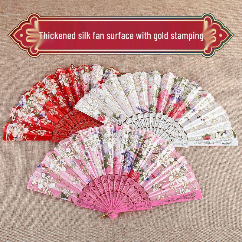 Шелковый складной веер в китайском стиле: Чонгсам, Ханьфу, Танец, Вин Чун, Реквизит для фотосъемки
