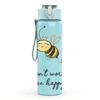 1PC Bee Funny Quote Text Print 750ml Color Plastic Sports Water Bottle Leakproof Flip Straw Lid Suitable for Sports Office Home Use