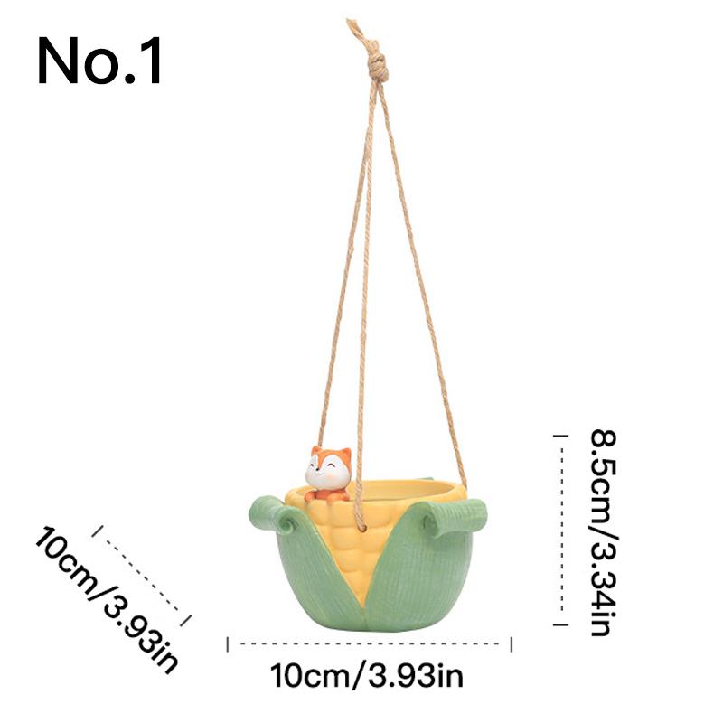 Подвесной горшок с милыми животными, цветочный горшок из смолы, сочный горшок, домашний декор, украшения, садовые принадлежности, подвесная корзина, горшок для растений