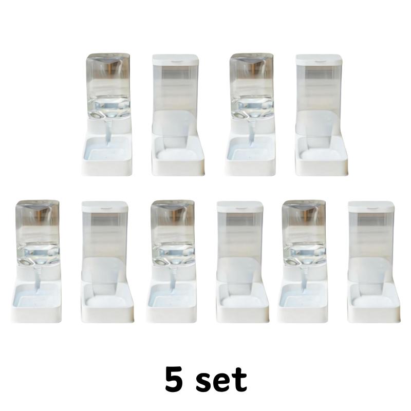Automatic Large Capacity Gravity Pet Food Feeder Water Dispenser Set Transparent Storage Tank Cat Dog Food Water Dispenser Combo