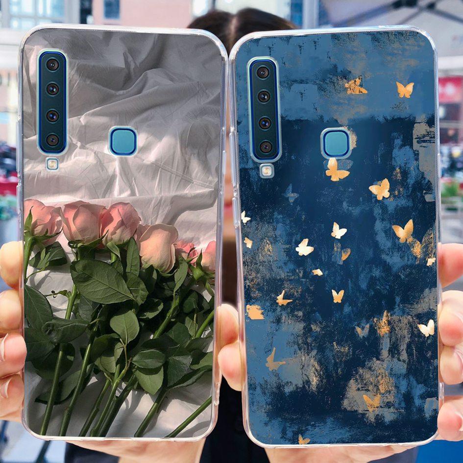 For Samsung Galaxy A9 2018 Case A920 SM-A920F Silicone Cover Popular Flower Clear TPU Soft Phone Case For Samsung A9 2018 Bumper