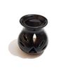 Ceramic Clay Candle Operated Aroma Burner (Black; 9 Cm)
