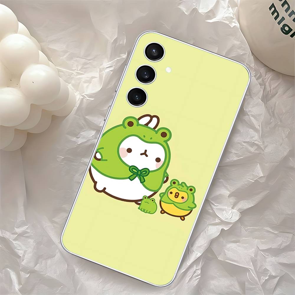 Милый Чехол для Телефона H-Molang-S для Samsung Galaxy A52 A12 A51 S21 Edge S22ULTRA S23 S24 S20LITE Plus Ultra Прозрачный Чехол