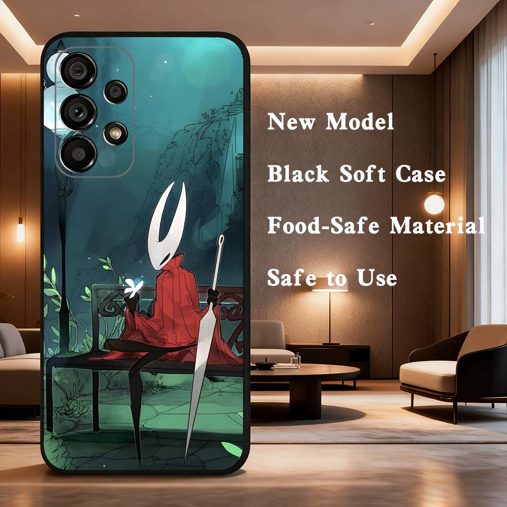 H-Hollow K-Knight Для Samsung Galaxy A73, J7, 22, Note, 72, 41, 31, 8, 9, 52, 71, 53, 32, Мягкий Черный Силиконовый Чехол