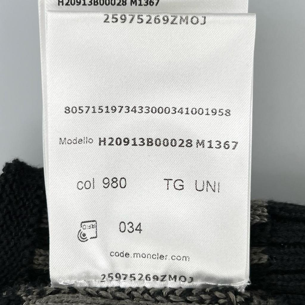 Excellent MONCLER Knit cap BERRETTO Logo patch black cotton Women Used