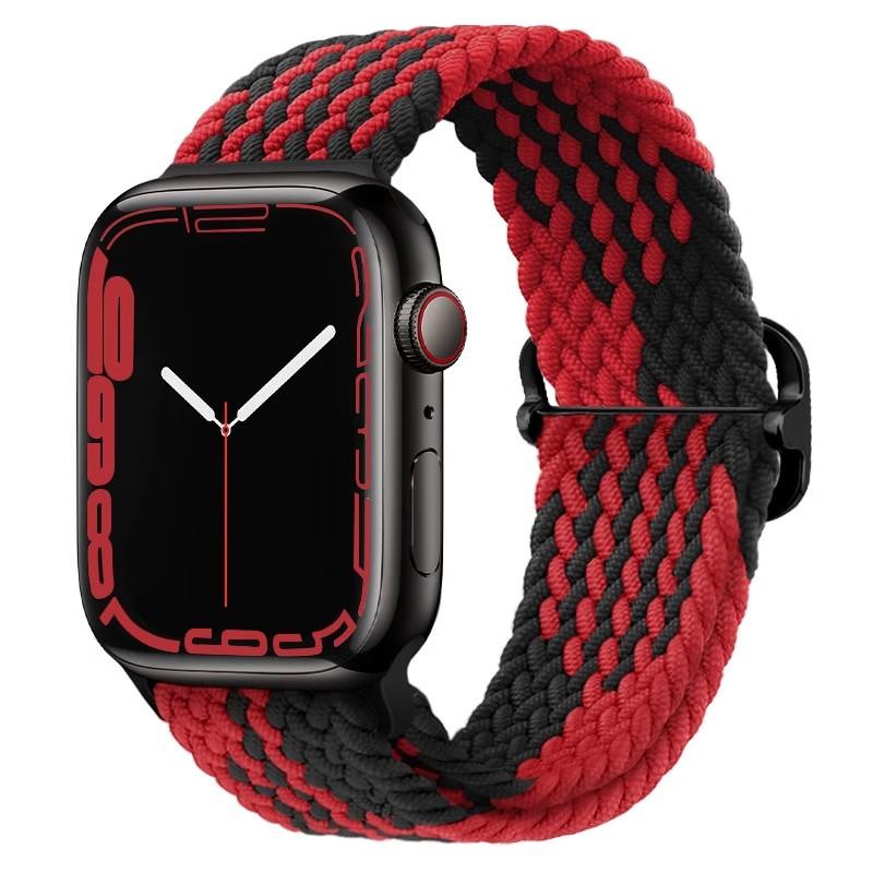 Braided Loop For Apple watch Strap 44mm 40mm 45mm 41mm 42mm 38mm 49mm Elastic Solo bracelet iWatch series 7 se 3 6 Ultra 8 Band