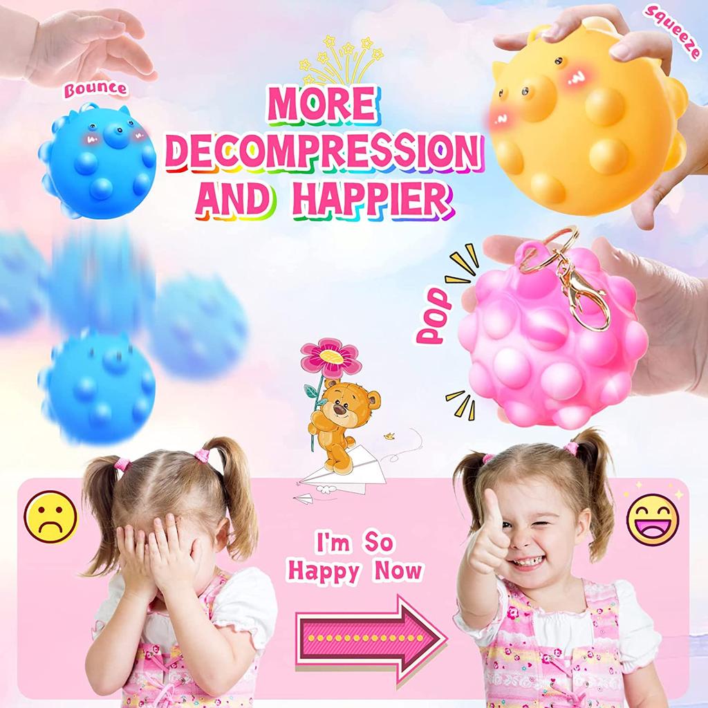 3 шт., игрушки-поп-мячи, шарики для снятия стресса, сенсорные игрушки для сжатия, 3D силиконовые поп-пузыри, прыгающие шарики для снятия стресса, снятие тревоги и стресса для девочек и детей