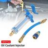 Recharge Hose Car Air Conditioning Refrigerant Injector 1/4" SAE Adapter AC Coolant Charging Set 30ml 1oz Quick Coupler